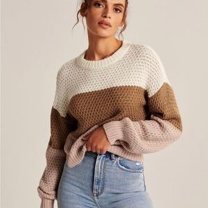 Abercrombie & Fitch waffle sleeve crew sweater